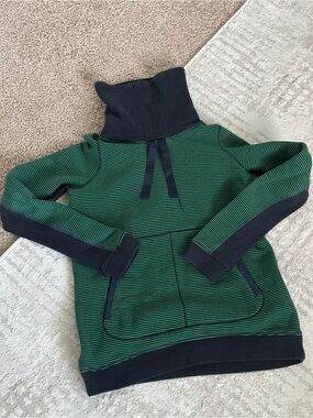 Green and navy Striped Funnel Neck Pullover Lululemon